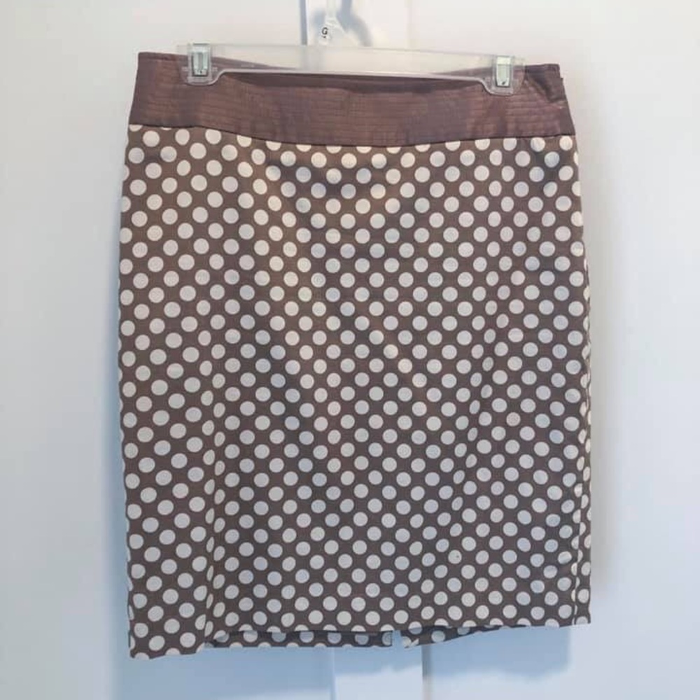 The Limited Taupe Polka dot Pencil Skirt size 4